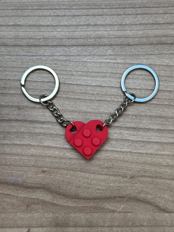 2-piece Heart Keychain - Etsy