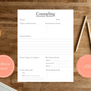 Progress Note  |  Therapy Note  |  Counseling Session Template  |  Client Note  |  Process Note  |  Counseling Note  |  Treatment Note