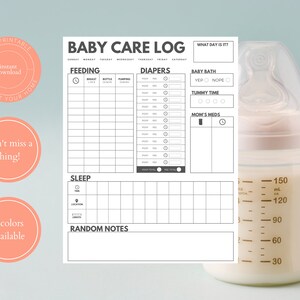 Baby Log | Baby Fütterung Tracker | Logbuch | Neu Baby Tracker | Windel Tracker | Stillbuch | Pumping Log | Baby Shower Geschenk