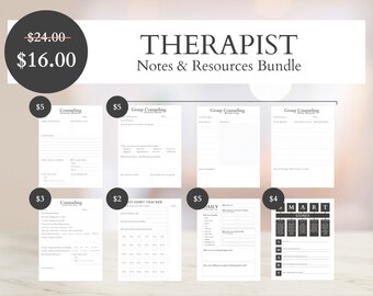Therapy Notes Bundle  |  Progress Notes  |  Therapy Note  |  Counseling Session Template  |  Client Note  |  Process Note  | Counseling Note