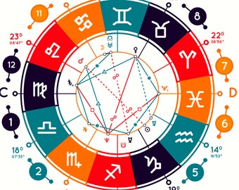 Impressão de astrologia em technicolor
