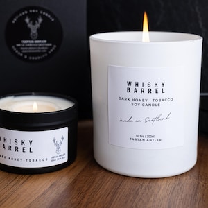 WHISKY BARREL Candle | Scottish Candle | Soy Candle | Scottish Gifts | Luxury Candles