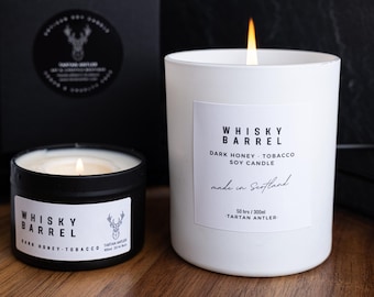 WHISKY BARREL Candle | Scottish Candle | Soy Candle | Scottish Gifts | Luxury Candles