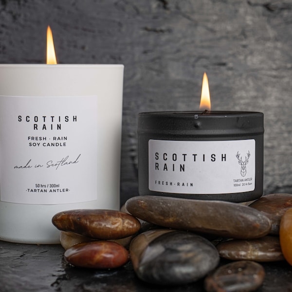 SCOTTISH RAIN Candle | Scottish Candle | Soy Candle | Scottish Gifts | Luxury | Handmade Scotland
