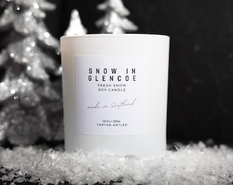 SNOW IN GLENCOE Candle | Scottish Candle | Christmas Candle | Scottish Gifts | Scottish Hygge | Snowflake Candle