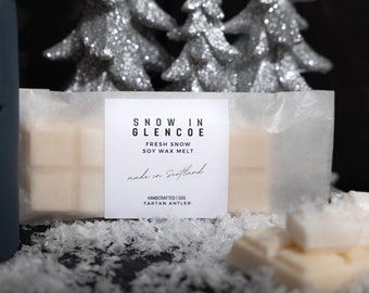 SNOW IN GLENCOE Soy Wax Melt | Scottish Scents | Snowflake Soy Snap Bar | Scottish Gifts | Christmas Scotland