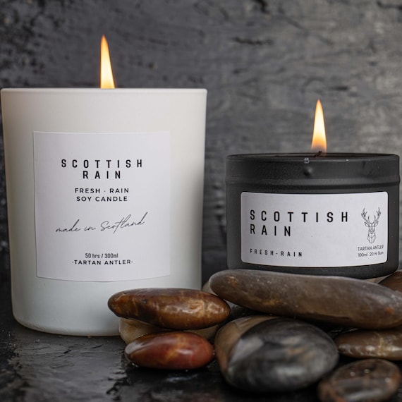 SCOTTISH RAIN Soy Candle • Scottish Gift • Petrichor • Artisan Luxury Home Fragrance • Made in Scotland