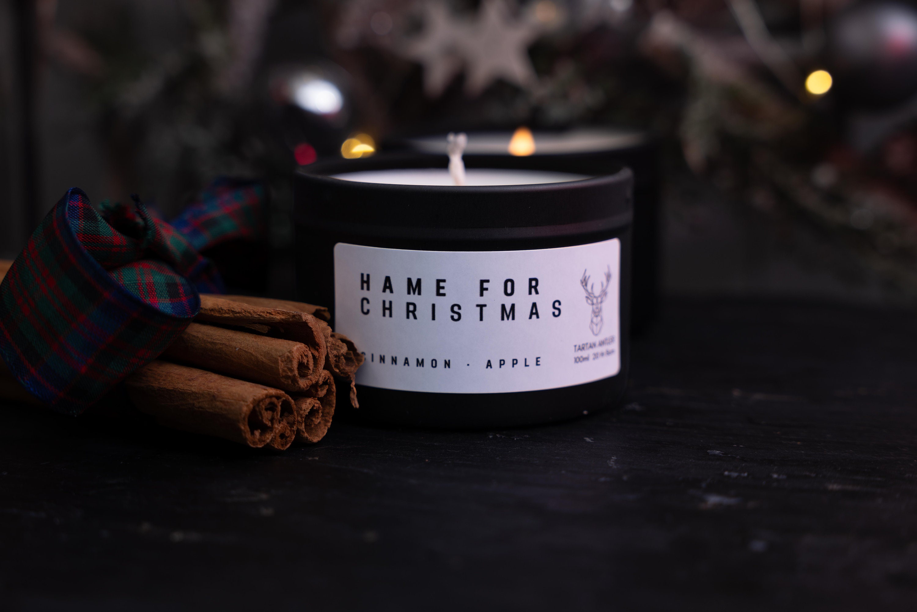 HAME FOR CHRISTMAS Candle Scottish Candle Cinnamon & Apple Soy Candle