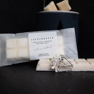 LUCKENBOOTH Soy Wax Melt • Snap Bar • Schotse cadeaus • Liefdesmuntje • Rabarberpruim • Handgemaakt Schotland
