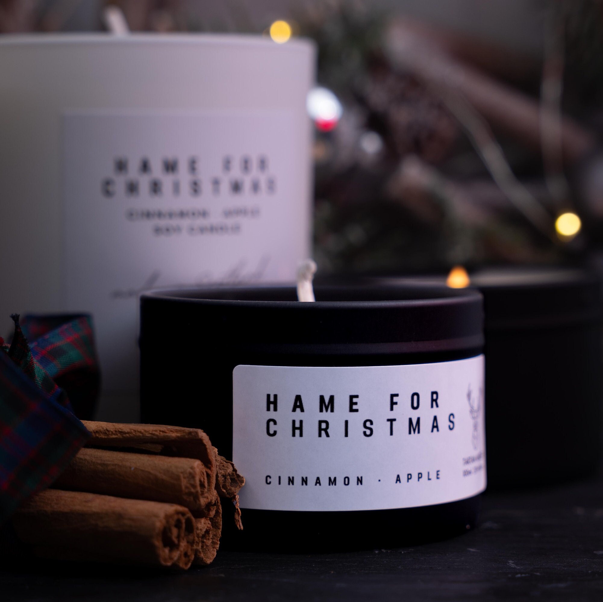 HAME FOR CHRISTMAS Candle Scottish Candle Cinnamon & Apple Soy Candle