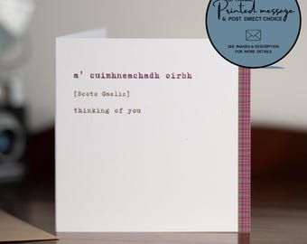 SCOTTISH GAELIC Sympathy Card • a' cuimhneachadh oirbh • Blank With Envelope • Greetings Cards • Gift