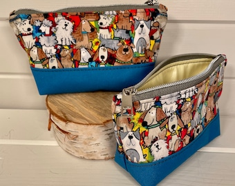 Dog Print Snack Pouch: Reusable Food Safe Zippered Pouch