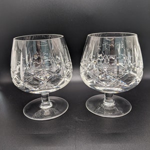 Vintage Imperial Crystal Clara Brandy Cognac Glass Snifters,  Set Of 2