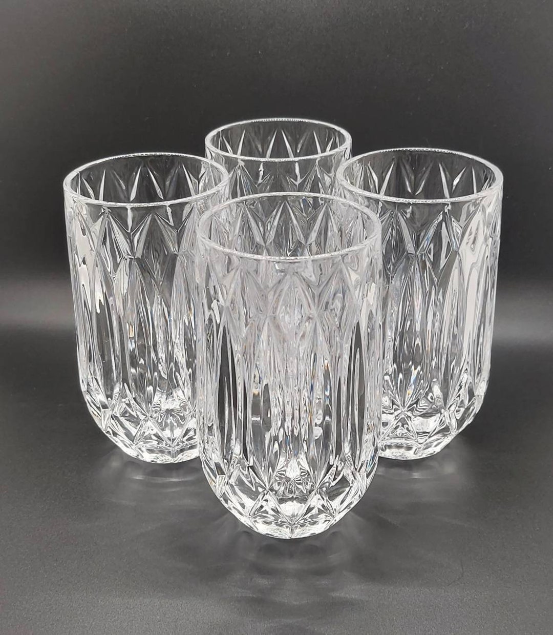 Vintage Hand Cut Crystal Mikasa Saxon Highball Crystal Glass Etsy