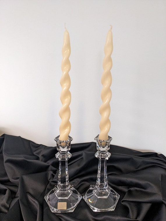 Vintage Set of Mikasa Clear Crystal Candle Stick Holder Austria 7