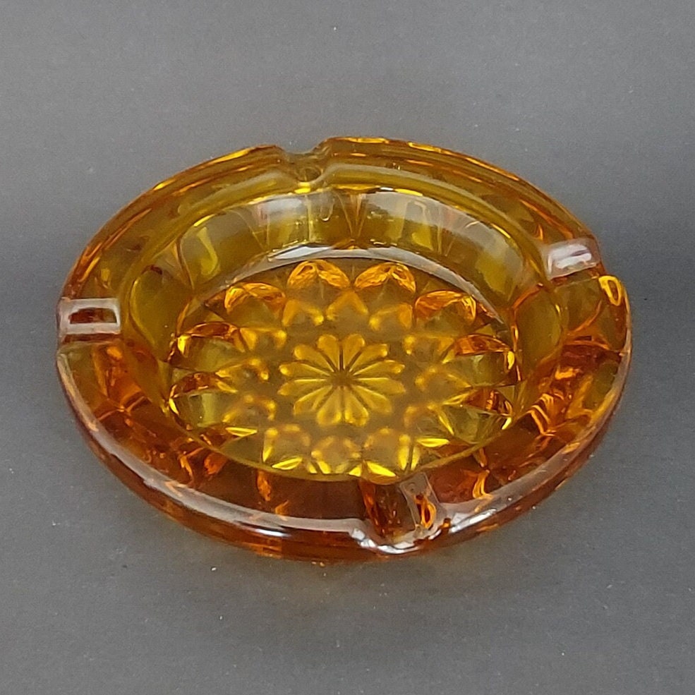Jane West | Amber Ashtray | Glass Ashtray | Vintage Glass
