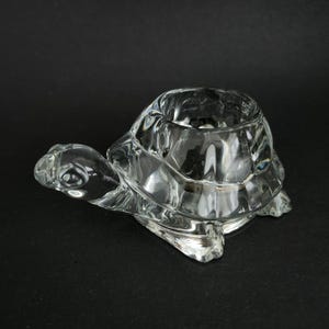Vintage Indiana Glass Spanish Clear Crystal Turtle Candle Holder