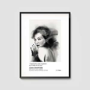 Joan Crawford Vintage Quote Poster | Hollywood Icon Wall Art