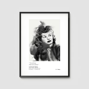Lucille Ball Vintage Quote Poster | Hollywood Icon Wall Art