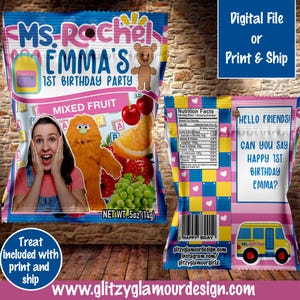Ms. Rachel fruit snack, Ms. Rachel party favor, Ms. Rachel birthday party, Toddler party favor, First birthday party favor, Ms. Rachel party