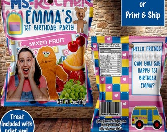 Ms. Rachel fruit snack, Ms. Rachel party favor, Ms. Rachel birthday party, Toddler party favor, First birthday party favor, Ms. Rachel party