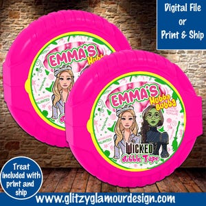 Wicked bubble gum, Wicked party favor, Wicked birthday party, Wicked birthday, Toss Toss party favor, pink and green birthday party favor