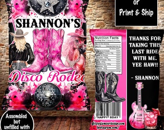 Chiptas cowgirl, feestbedankje disco cowgirl, gunst rodeo, verjaardagscadeau disco, chip discomeisje, gunst cowgirl, feestbedankje, disco cowgirl
