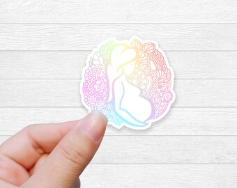 Pregnancy Mandala Sticker: Pastel Vinyl Decal for New Mom