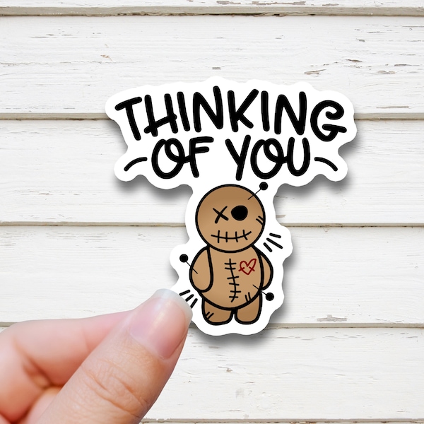 VooDoo Doll Sticker Creepy Doll Sticker Cute Doll Sticker Thinking of you VooDoo for water bottle or laptop