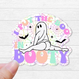 Funny Ghost Booty Sticker: Waterproof Vinyl Decal