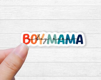 Boy Mama Sticker: Retro Mom Vinyl Decal