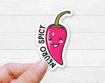 Neuro spicy pink pepper sticker gift neurodivergent sticker