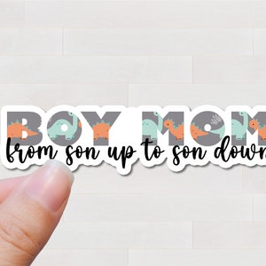 Boy Mom Dinosaur Sticker: Waterproof Vinyl Decal