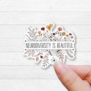 Autism neurodiversity is beautiful sticker for neurodivergent water bottle sticker for laptop