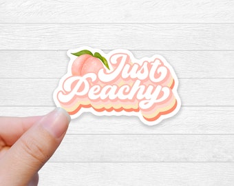 Peach Sticker Just Peachy Water Bottle Sticker laptop decal