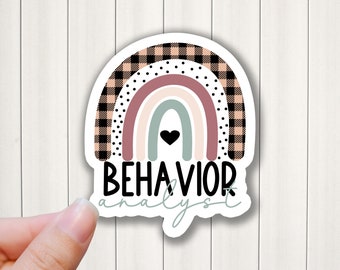 Behavior Analyst Sticker: Rainbow Vinyl Decal, BCBA Gift