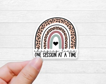 ABA Therapist Sticker | Changing Lives Rainbow, Laptop Decal