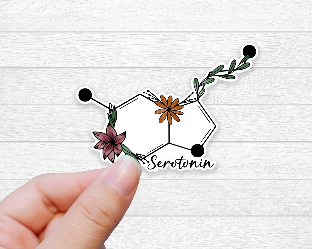 Serotonin Sticker Serotonin Flower Molecule Sticker Mental Health
