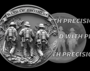 Grayscale Digital Download Band of Brothers Fire Fighter