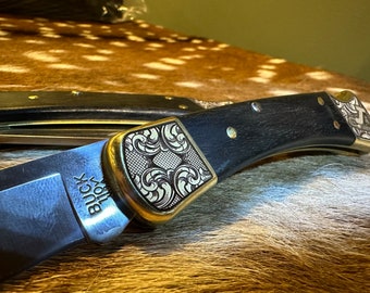 Buck 110 Folding Hunter DIGITAL DOWNLOAD outlines and scrolls for laser engraving
