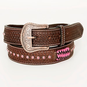 Rawhide Beautifully Hand Crafted In Genuine Western Fashion Leather Men And Women Brown Belt . BER215-BT