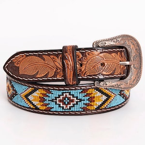 Premium Quality Hand Carved Western Leather Men & Women Belt With ...
