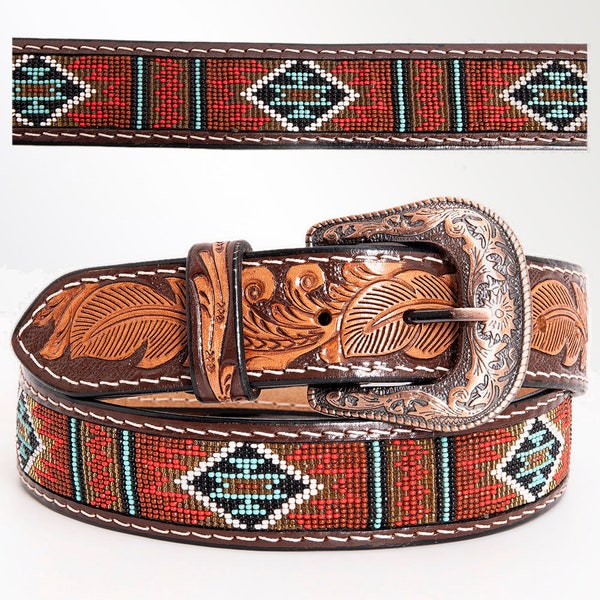 mens beaded belt