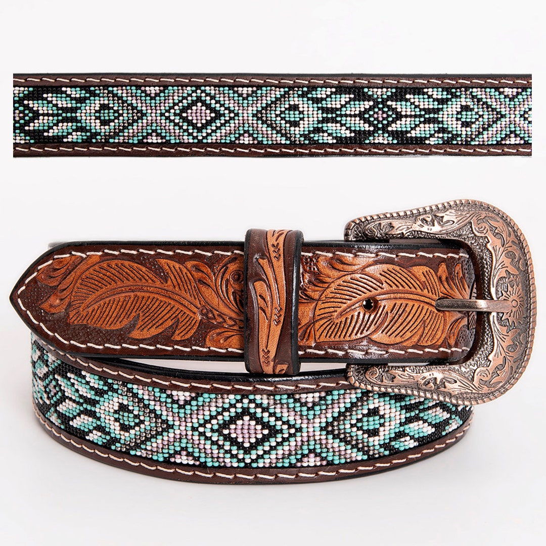 Premium Quality Hand Carved Western Leather Men & Women Belt With