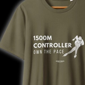 Camiseta de pista corta de 1500 m, camiseta de patinaje de velocidad, camiseta con mentalidad de atleta, ropa minimalista para patinadores, ritmo de controlador, camiseta unisex orgánica