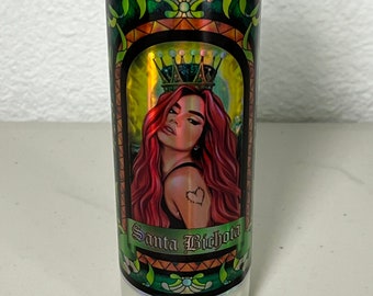 Santa Bichota Prayer Candle Holographic Karol G