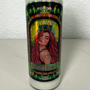 Santa Bichota Prayer Candle Holographic Karol G