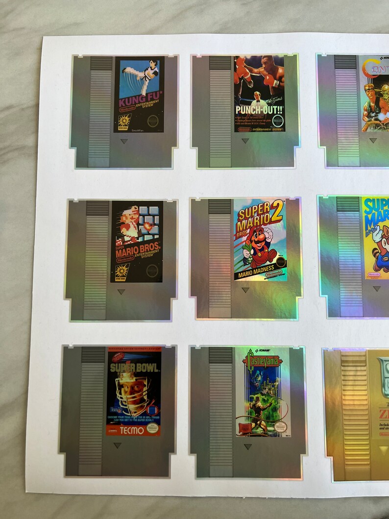 Classic NES Holographic Stickers (pack of 12) - Etsy