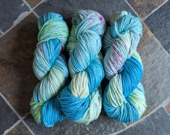 Hand dyed yarn, Seaglass, small batch dye