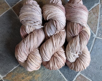 Hand dyed yarn, Hot Cocoa, small batch dye, desserts mini collection